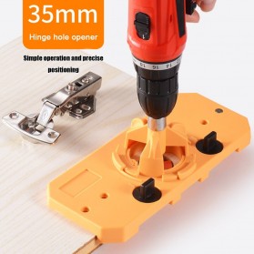 Xcan Alat Bantu Bor Hinge Jig Drill Guide Woodworking Locator Positioner 35mm - WX013 - Yellow