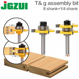 JGZUI Mata Bor Drill Bit Tongue & Groove Joint Assembly Shank 6.35 mm 2 PCS - C3