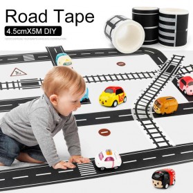 UHOME Lakban Lintasan Mainan Anak Play Tape Road Jalan Raya 48mm - HX-6005 - Black - 6