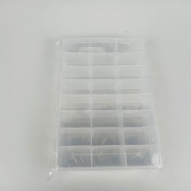 SQUARE Kotak Penyimpanan Perhiasan Adjustable DIY Grid Box 24 Slot - J24D - Transparent - 5