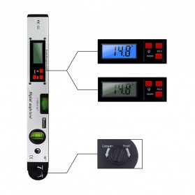 KETOTEK Penggaris Digital Inclinometer Goniometer Level Angle Measuring Tool 225 Degree 400mm - KET-200 - Silver - 5