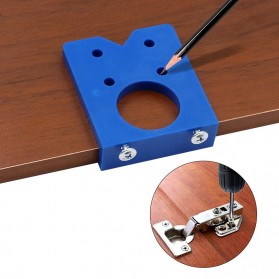 FNICEL Alat Bantu Bor Engsel Pintu Hinge Hole Drill Guide Woodworking Locator Positioner 35 mm - CDB35 - Blue