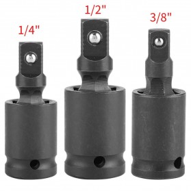 WALFRONT Adapter Kunci Pas Bor Listrik Wrench Socket Pneumatic Universal Joint 3 PCS - 20755A - Black