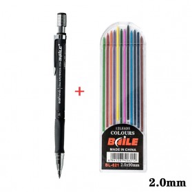 Pena & Pensil - BAILE Pensil Mekanik Mechanical Pencil 2B 2mm 12 Isi Colorful - BL-621 - Multi-Color