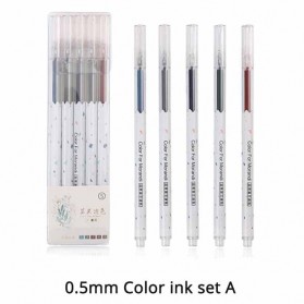 JIANWU Gel Pen Pena Pulpen Bolpoin 0.5mm 5 PCS - Z-1902 - Multi-Color - 1