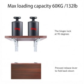 XIDA Bracket Engsel Siku Folding Stainless Steel Max Load 60 kg 14 Inch 2 PCS - NED-6112 - Black - 4