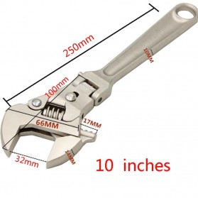 MUBUJIA Kunci Inggris Universal Adjustable Wrench Spanner Portable 10 Inch - MJB10 - Silver