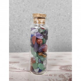 CRYSTDECO Botol Hias Natural Crystal Healing Glass Wishing Bottle Natural Colorful Agate - SH584 - Multi-Color - 2