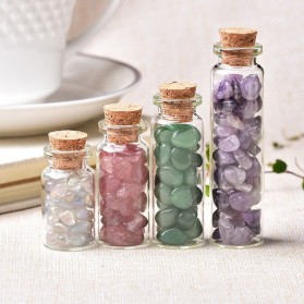 CRYSTDECO Botol Hias Natural Crystal Healing Glass Wishing Bottle Natural Colorful Agate - SH584 - Multi-Color - 3