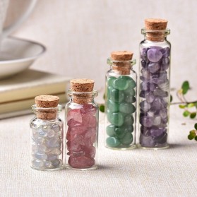 CRYSTDECO Botol Hias Natural Crystal Healing Glass Wishing Bottle Natural Colorful Agate - SH584 - Multi-Color - 4
