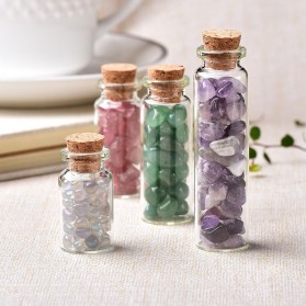 CRYSTDECO Botol Hias Natural Crystal Healing Glass Wishing Bottle Natural Colorful Agate - SH584 - Multi-Color - 5