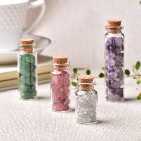 CRYSTDECO Botol Hias Natural Crystal Healing Glass Wishing Bottle Natural Colorful Agate - SH584 - Multi-Color - 6