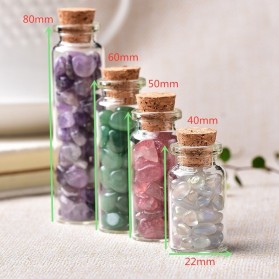 CRYSTDECO Botol Hias Natural Crystal Healing Glass Wishing Bottle Natural Colorful Agate - SH584 - Multi-Color - 7