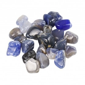 RYCRYSTAL Batu Kristal Alami Natural Crystal Quartz Healing Stone Blue Agate 100g - YRYL815 - Blue