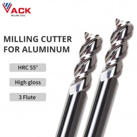 KEHAOU Mata Bor Aluminum Milling Cutter Router Micro Grind Carbide End Mill 3 Blade 6x6x100 mm - VC01 - Silver