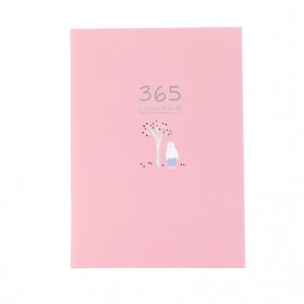 DingDongTu Buku Diary 365 Hari Hardcover Agenda Planner Book - DDT365 - Pink
