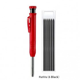 Pena & Pensil - BAILE Pensil Refill Solid Carpenter Marking Pencil with Refill - B15322 - Black