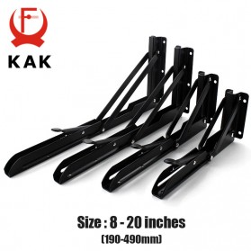 KAK Bracket Engsel Siku Folding Stainless Steel 16 Inch 2 PCS - KAK-6113 - Black - 4
