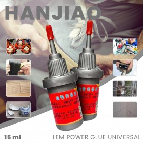 HANJIAO Lem Power Glue Universal Welding Glue Plastic Wood Metal Rubber Tire Repair 15ml - HJJ-004 - Silver