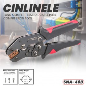 CINLINELE Tang Crimper Terminal Cable Plier Compression Tool - SNA-48B - Black