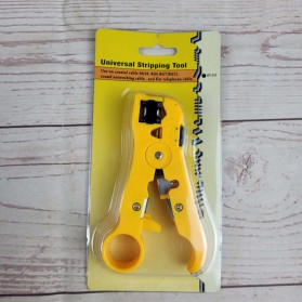 Newacalox Stripping Tool Pengupas Kabel Coaxial LAN Cable Wire Stripper Cutter for UTP/STP RG59 RG6 RG7 RG11 - HT352 - Yellow - 10