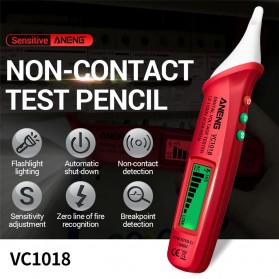 ANENG Tester Pen Non Contact AC Voltage Alert Detector 12 V - 1000 V - VC1018 - Red