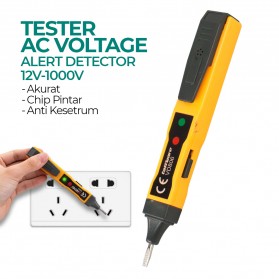 Taffware ANENG Tester Pen Non Contact AC Voltage Alert Detector 12V-1000V - VD806 - Yellow