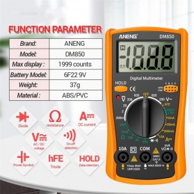 ANENG Digital Multimeter Voltage Tester - DM850 - Orange - 3