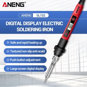 Solder & Heat Gun - ANENG Solder Elektrik Adjustable Temperature LCD Display 60W - SL102 - Black/Red