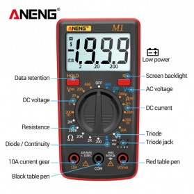 ANENG Digital Multimeter Voltage Tester - M1 - Black/Red - 4