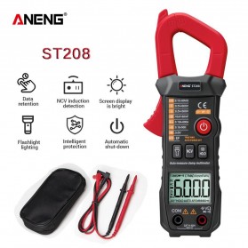 ANENG Digital Multimeter Voltage Tester Clamp - ST208 - Red