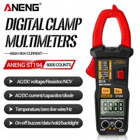 ANENG Digital Multimeter Voltage Tester Clamp - ST194 - Red