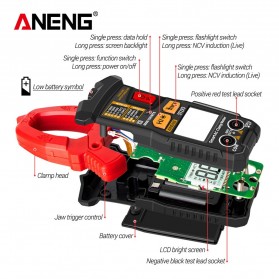 ANENG Digital Multimeter Voltage Tester Clamp - ST193 - Red - 3