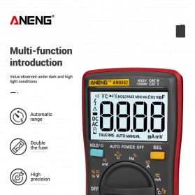 ANENG Digital Multimeter Voltage Tester - AN8002 - Black - 4