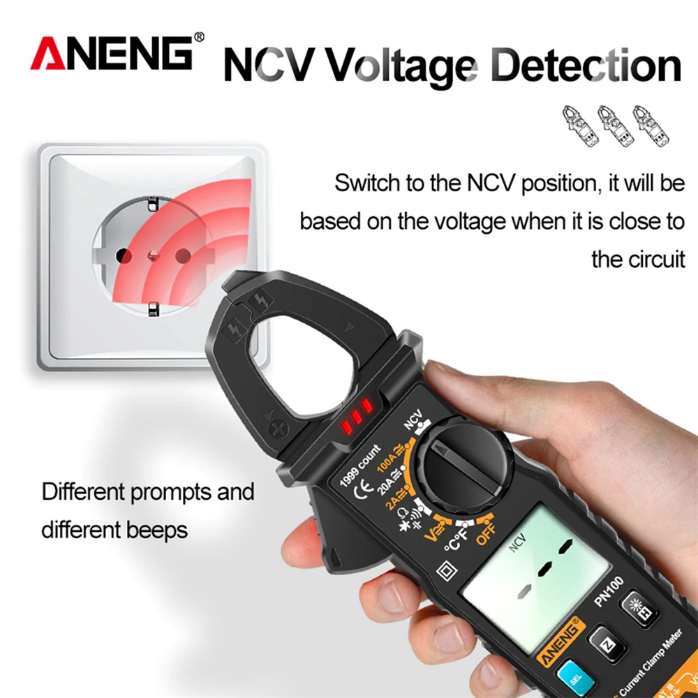 Gambar produk ANENG Digital Multimeter Voltage Tester Meter AC/DC Clamp - PN100