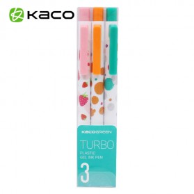 KACO TURBO Gel Pen Pena Pulpen Bolpoin 0.5mm 3 PCS - K5 (Black Ink) - Mix Color - 1