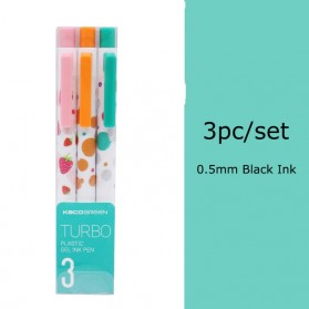 KACO TURBO Gel Pen Pena Pulpen Bolpoin 0.5mm 3 PCS - K5 (Black Ink) - Mix Color - 2