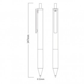 KACO KEYBO Gel Pen Pena Pulpen Bolpoin Transparent 0.5mm 10 PCS - KA0124 (Black Ink) - Black - 14