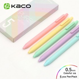 KACO PURE Macaron Gel Pen Pena Pulpen Bolpoin 0.5mm 5 PCS Colorful Ink - K1015 - Mix Color