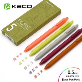 KACO PURE Classic II Gel Pen Pena Pulpen Bolpoin 0.5mm 5 PCS (Colorful Ink) - Mix Color