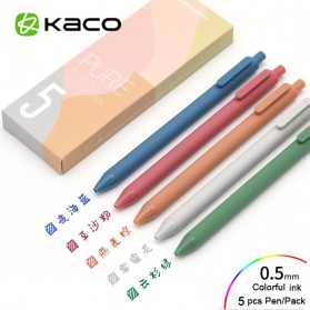 KACO PURE Morandi I Gel Pen Pena Pulpen Bolpoin 0.5mm 5 PCS (Colorful Ink) - Mix Color