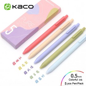 KACO PURE Morandi II Gel Pen Pena Pulpen Bolpoin 0.5mm 5 PCS (Colorful Ink) - Mix Color