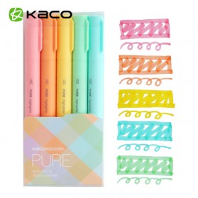 KACO PURE H Plastic Highlighter I Spidol Stabilo Marker Liner 5 PCS - K1045 (Colorful Ink) - Mix Color