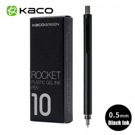 KACO ROCKET Gel Pen Pena Pulpen Bolpoin 0.5mm 10 PCS - K1028 (Black / Blue Ink) - Black