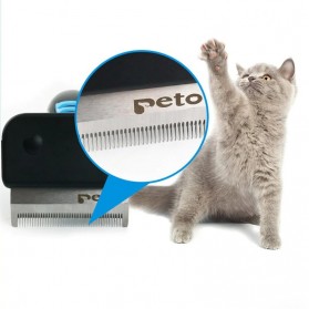PETO Sisir Bulu Hewan Peliharaan Grooming Tool Hair Removal Comb For Dogs Cats Size S - C7 - Blue - 7
