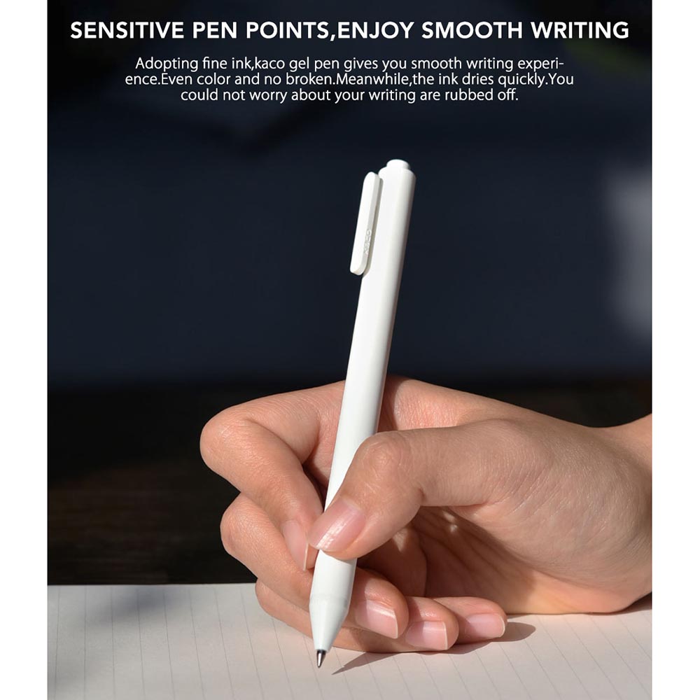 Gambar produk KACO PURE Soft Touch Gel Pen Pena Pulpen Bolpoin 0.5mm 10 PCS - K1015 (Black Ink)