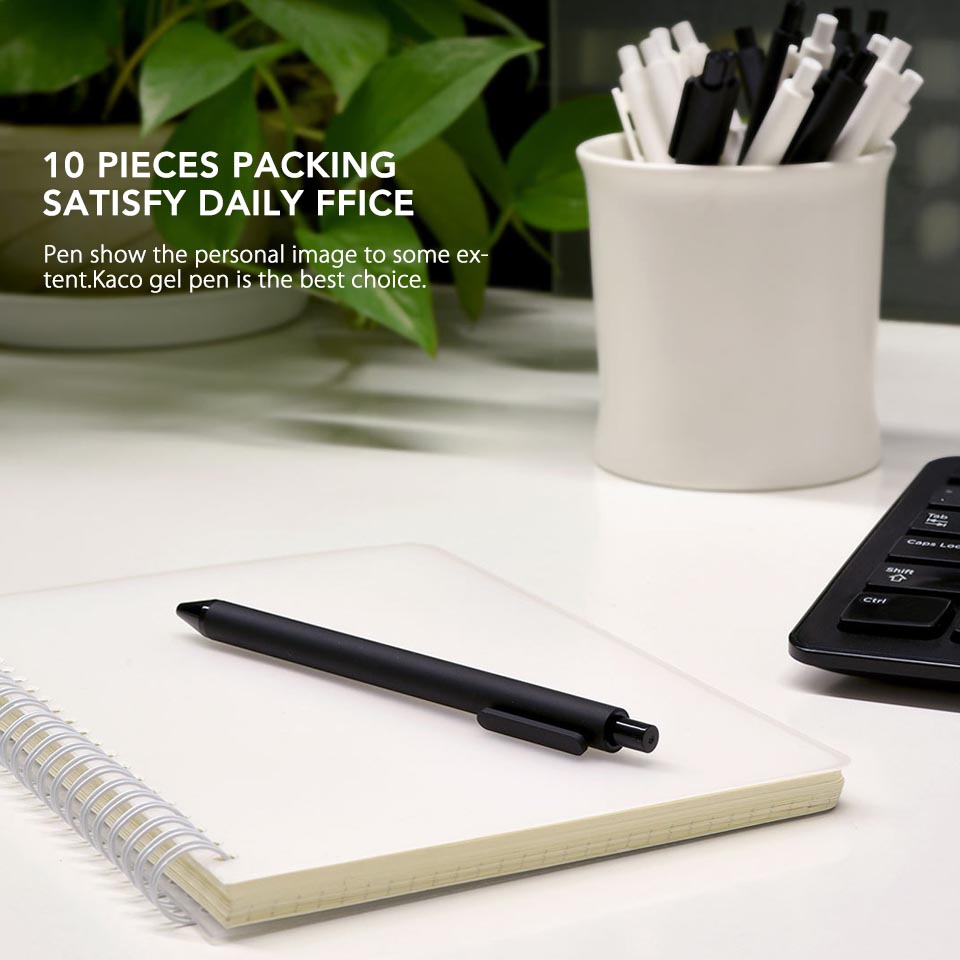 Gambar produk KACO PURE Soft Touch Gel Pen Pena Pulpen Bolpoin 0.5mm 10 PCS - K1015 (Black Ink)