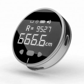 Meteran - Atuman Mini Q Ruler Penggaris Meteran Digital Rechargeable LCD Screen - Mini Q - Black