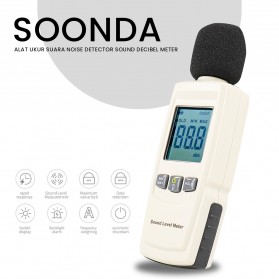 SOONDA Alat Ukur Suara Noise Detector Sound Decibel Meter - SKD-1352 - White