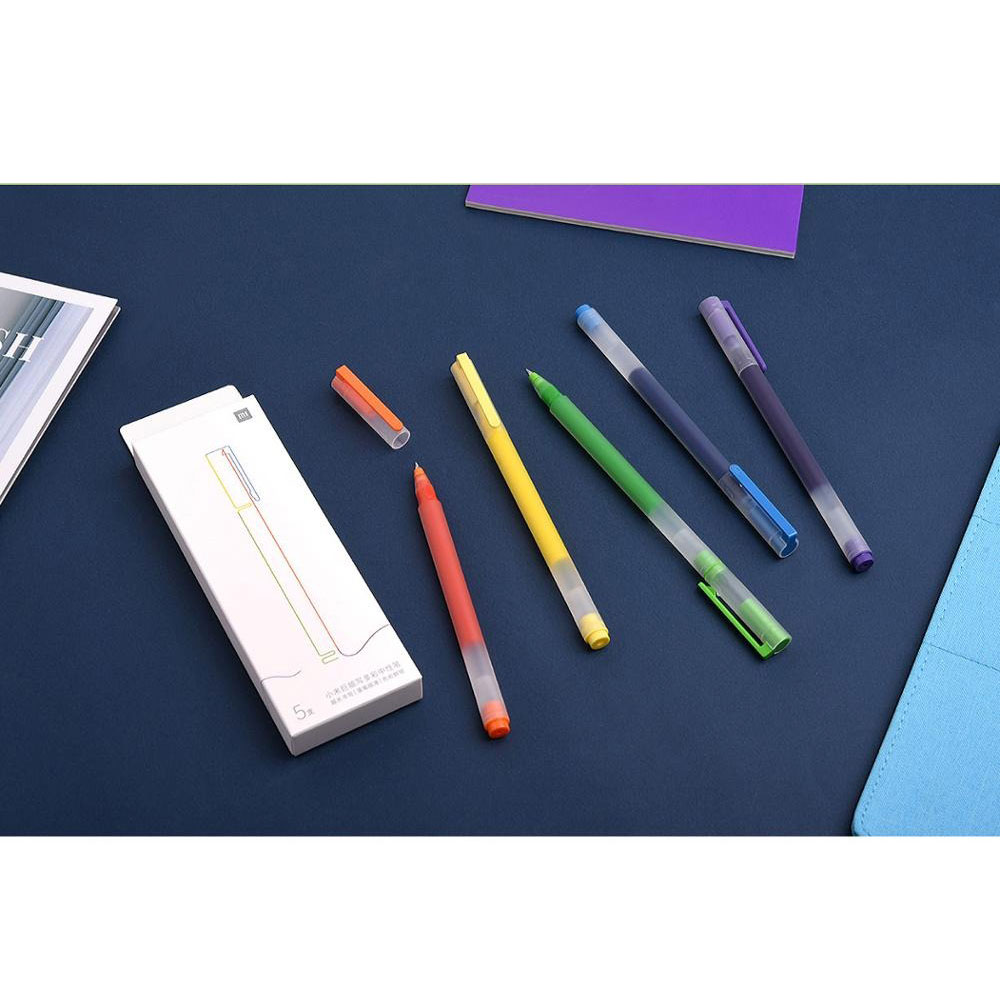 Xiaomi Mi Jumbo Gel Ink Pen Pena Cair Pulpen 0.5mm 5 PCS 5 Warna